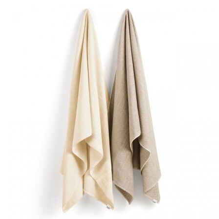 badhanddoek (linnen) licht en donker beige visual