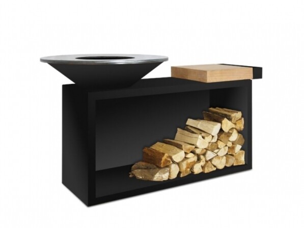 barbeque met houtopslag