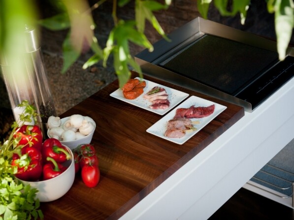 doppio snijplank met eten closeup