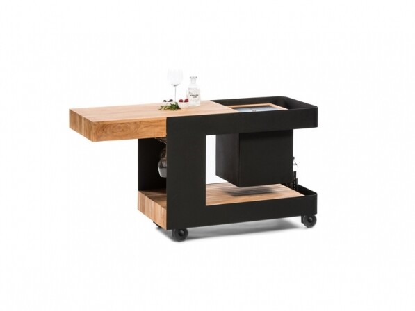 iceboy trolley buitenkeuken hout zwart visual