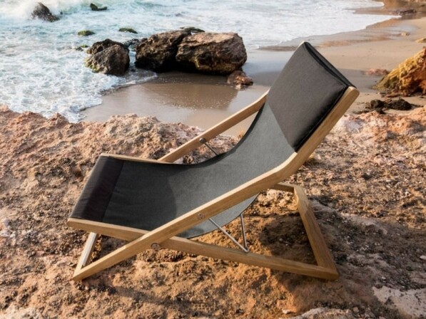 SEAYOU strandstoel boven- zijaanzicht op strand