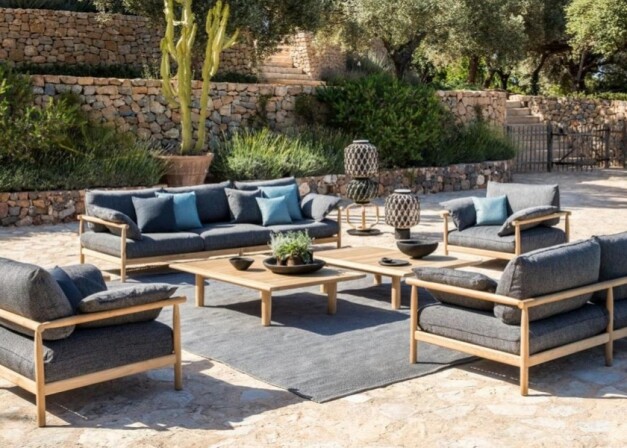 dedon tibbo loungeset nr3 grijs blauw
