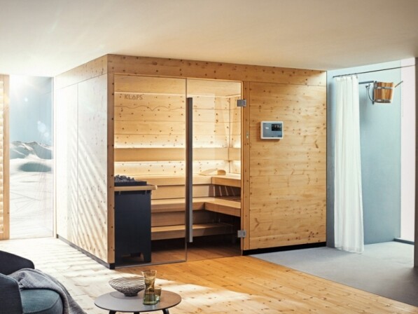 sauna houten muren