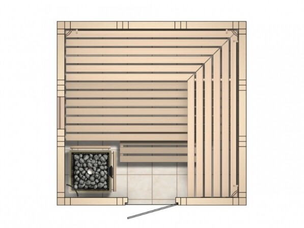 sauna op maat grondplan bovenaanzicht visual